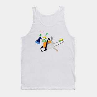 chainsaw, ax and bee Tank Top